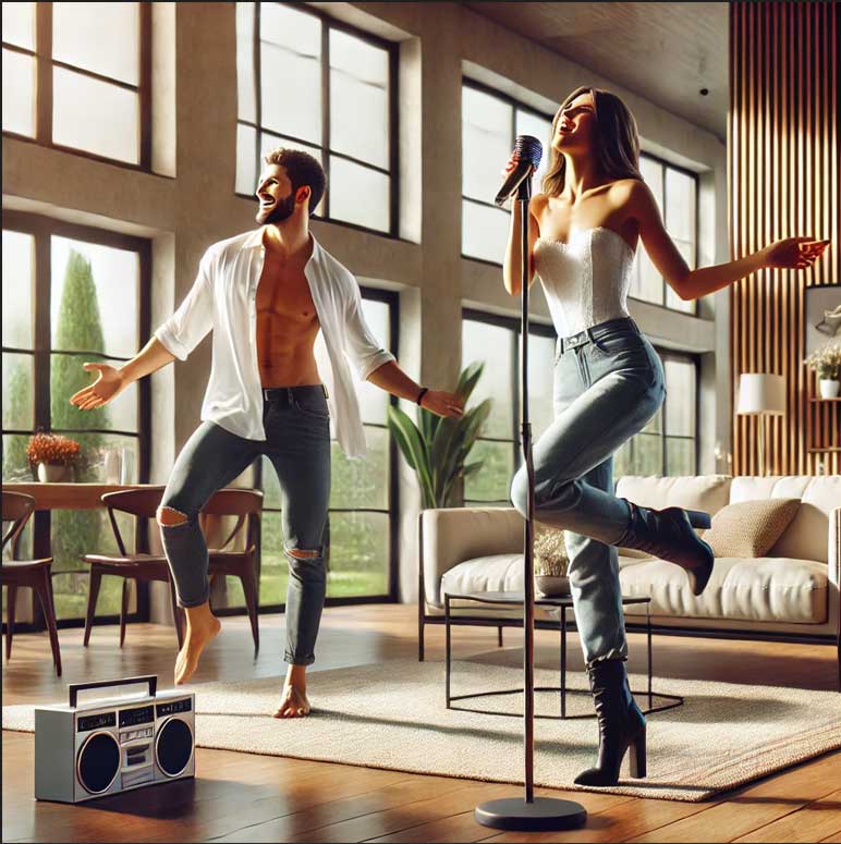 Couple having fun together
